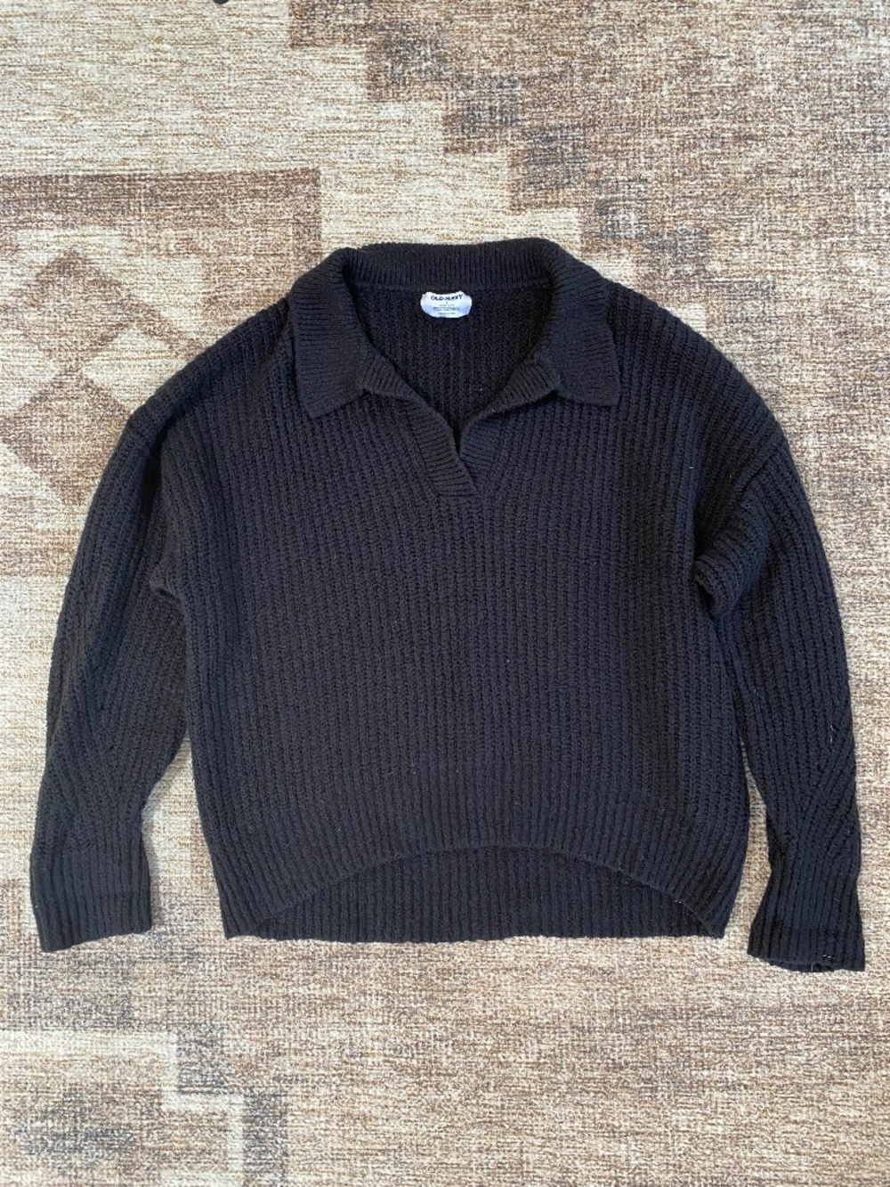 Old Navy Black Collared Sweater